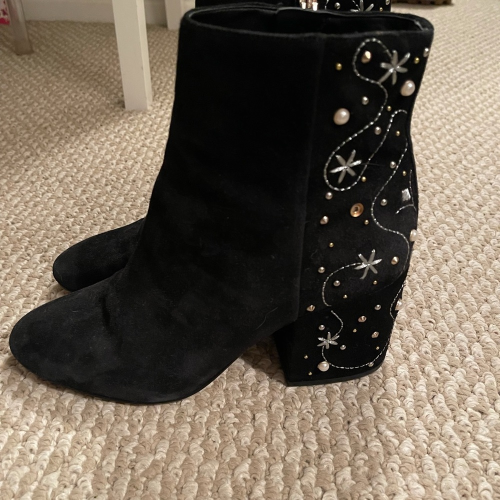 Sam Edelman embroidered black booties